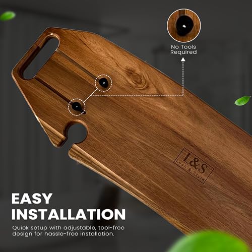 Lush & Style Premium Large Bathtub Tray Large & Thick 35x10 Inch, Acacia Wood Luxury, Waterproof, Non-Toxic, Adjustable Legs, No Tools Required,Caddy Tray, Luxury Bath Accessories,New Home Essenials
