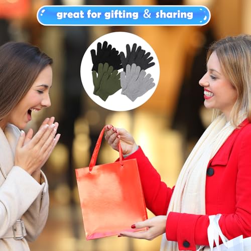 Handepo 100 Pairs Winter Knit Gloves Bulk for Adults - Basic Color