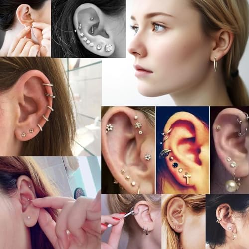 Ear Piercing Kit - 69 pcs Reusable Piercing Gun Set for Home Use