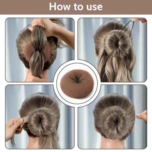 TsMADDTs Dount Bun Maker, 3PCS Light Brown Hair Bun Maker with 20PCS Bobby Pins for Ballet, Dance