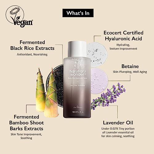 HARUHARU Black Rice Hyaluronic Toner 5.1oz - Deep Hydration