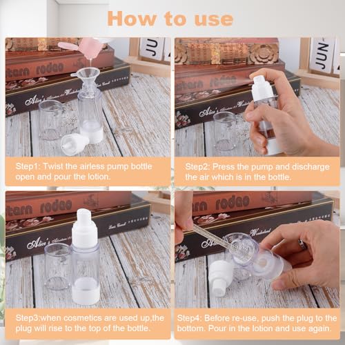 KOUWICH Airless Pump Jars Set - 20 Pack Travel Containers