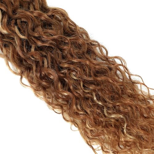 Freiuoke 300g Honey Blonde Water Wave Human Hair Bundles #P427 20 22 24 Inch Highlight Virgin Hair