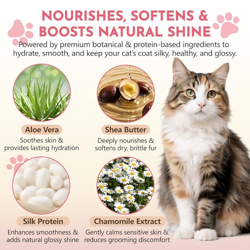 Cat Detangler Spray for Matted Fur | No-Rinse Grooming Solution