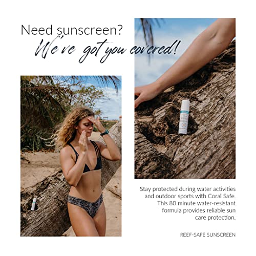 Reef Safe Sunscreen SPF 50 Facestick - Biodegradable, Hawaii & Mexico Approve, Zinc, Vitamin E, Oxybenzone & Octinoxate Free, Water Resistant, Natural Ingredients, Made in USA by Coral Safe