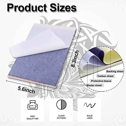 Combofix 20Pcs Tattoo Practice Skin Kit - 1mm Double Side Blank Tattoo Skin 10Pcs Transfer Paper 10Pcs, Practice Kit Including Fake Skin Stencil Paper for Beginners, Artists, Tattooing Supplies