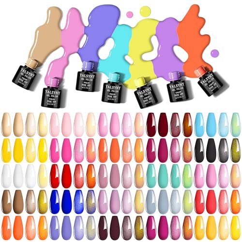YALSYNY 25-Color Gel Nail Polish Kit with UV LED Lamp - Easy Home Manicure