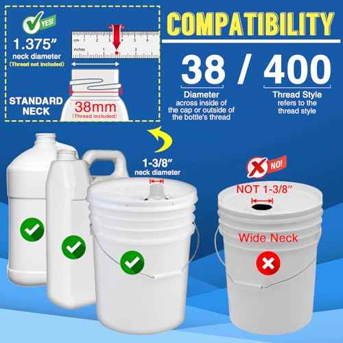 12 Pcs 5 Gallon Pump Dispenser 38-400 1 oz Dispenser Pump for Large Gallon Bucket with 50cm Extended Tube, Cap to Avoid Dripping, Great for Shampoo, Conditioner, Bleach Liquid, Laundry, Detergent, Oil
