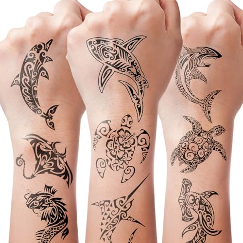 16 PCS Black Tribal Totem Temporary Tattoo Stickers