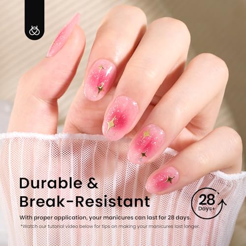 Beetles A- Oval S Short Gel Nail Tips 288Pcs – Pre-Shaped, Short Oval Fake Nails