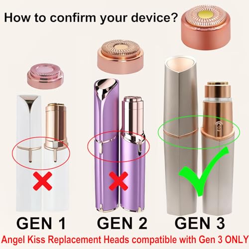6 Pcs Replacement Heads for Flawless Gen 3 Facial Hair Remover - Hypoallergenic & Precise