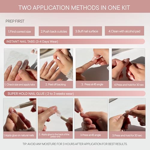 Celebritips Short Almond Press-On Nails | 16 Sizes, 32 Nails Kit