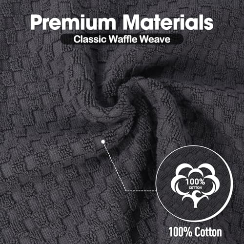 100% Cotton Washcloths 12x12 Inch, 6 Pack