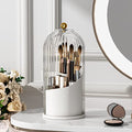 Makeup Brush Holder with Lid | 360 Rotating Dustproof Organizer