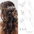 12-Piece Bridal Hair Pins Pearl Crystal Wedding Hair Accessories