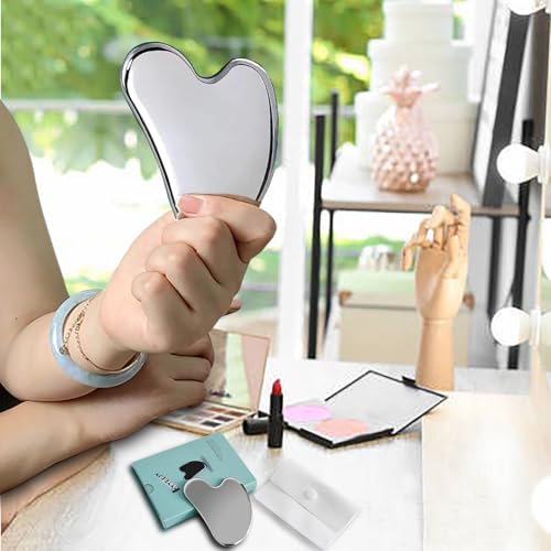 Stainless Steel Gua Sha Facial Massage Tool - Face & Body