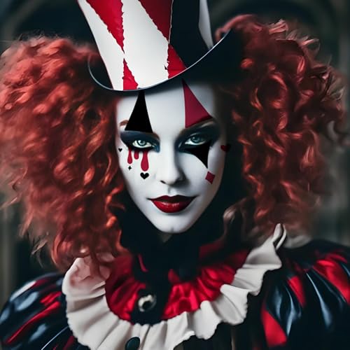 Halloween Clown Face Tattoos - 8 Sheet Temporary Stickers