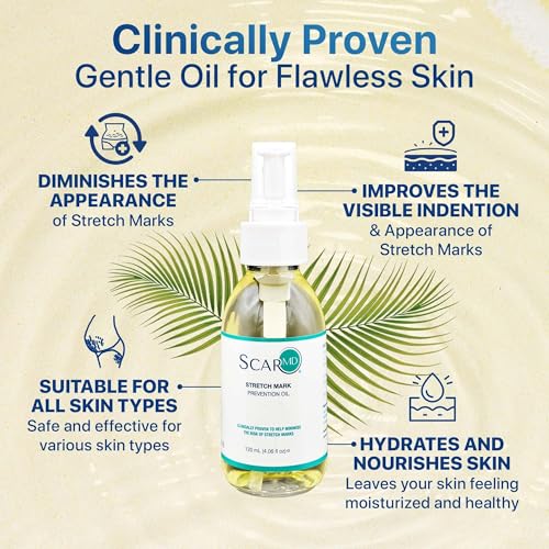 Stretch Mark Oil, Minimizes the Risk and Severity of Stretch Marks, Gentle Belly Oil for Pregnancy, Made of Natural Ingredients, Suitable for Adults and Children, 120mL£¨4.06 Fl Oz£©