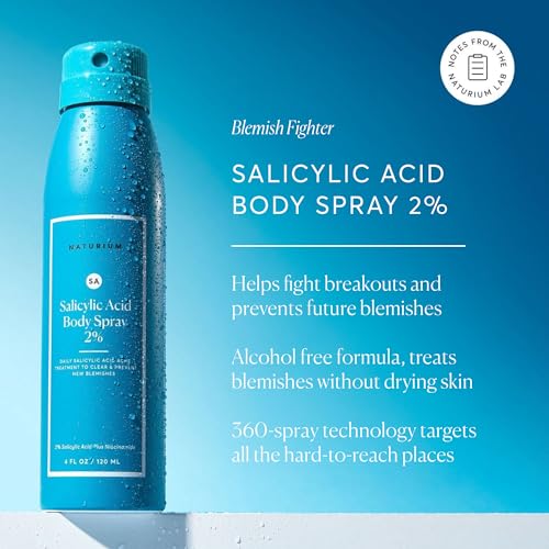 Naturium Salicylic Acid Body Spray 2% – Blemish Treatment, 4 oz