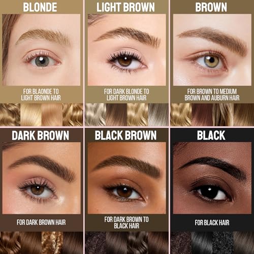 iMethod Curved Eyebrow Pen & Gel - Waterproof Brow Pencil Dark Brown