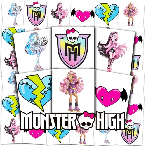 Monster High Temporary Tattoos Party Favors - 72 Pc Bundle