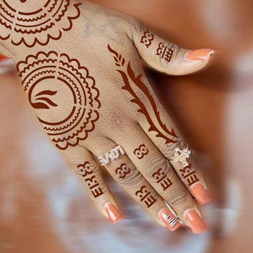 20 Sheets Henna Tattoo Stencils Kit, Reusable Hand