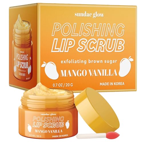 Sundae Glow Mango Vanilla Lip Scrub – Gentle Exfoliation, Hydration & Repair (1 Pack)