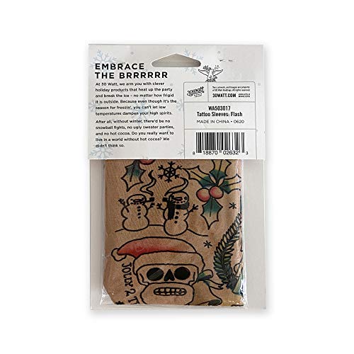 Prank-O Fake Temporary Tattoo Sleeves Pair - Holiday Arm Accessories
