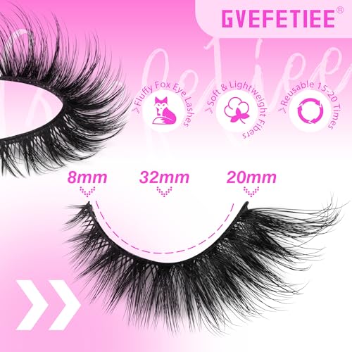 20MM Fluffy Fox Eye Lashes - 8D Faux Mink Strip Lashes