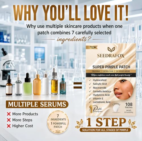 Hydrocolloid Acne Patches with Salicylic Acid - 108 Pimple Stickers