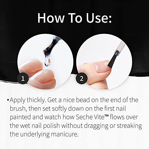 Seche Vite Dry Fast Top Coat – Quick Dry Nail Polish, 0.5 oz