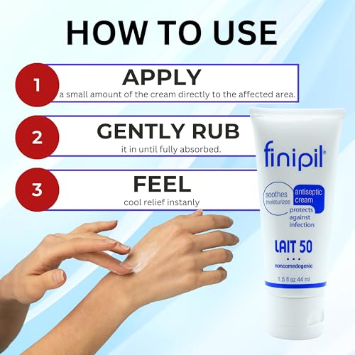 Lait 50 Antiseptic Cream ? Post Hair Removal & Ingrown Hair Treatment, Cools & Soothes Skin, 1.5 Ounce