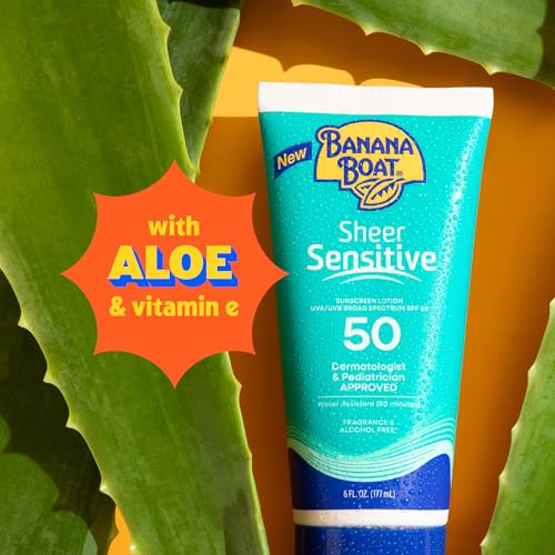 Banana Boat Sheer Sensitive SPF 50 Sunscreen Lotion, 6oz