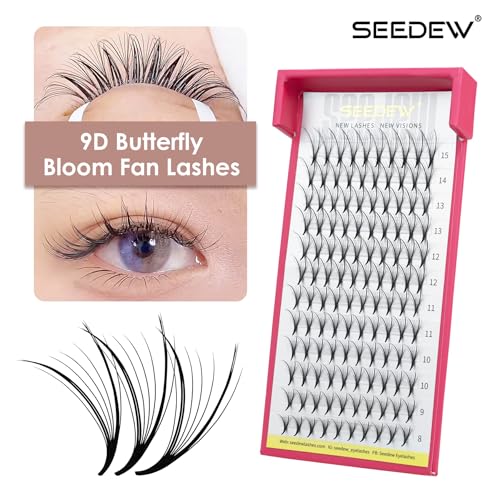 Premade 7D Lash Extensions, Butterfly Bloom 0.07mm C Curl MIX8-15mm 12 Rows/Tray 120 Pieces, Soft Lightweight Eyelashes Grafting for Lash Artists, Beauty Salon(Matte Black-0.07-C-MIX8-15mm)52