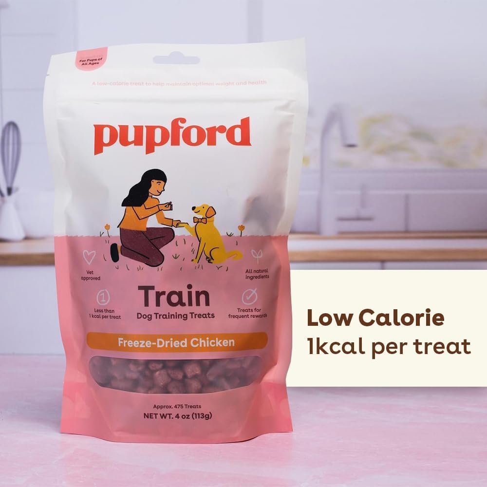 Pupford Freeze Dried Training Treats for Dogs & Puppies, 225+ Two Ingredient Bites (Chicken, 2 oz)