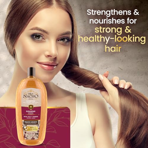 Tio Nacho Ginseng Shampoo with Royal Jelly, Herbal Hair Growth Shampoo for Stronger, Healthier Hair, Ginseng and Natural Extracts for Nourished and Revitalized Hair, 32 fl oz