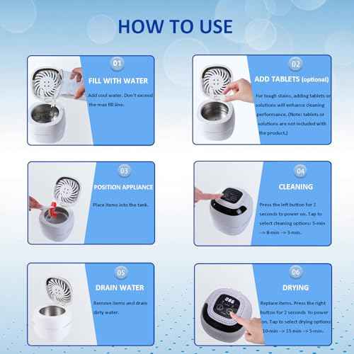 2025 Upgraded Ultrasonic Retainer Cleaner with Dryer Fan, 45kHz UV Ultrasonic Dental Cleaning Pod, Retainer Cleaner Machine for Dentures, Aligners, Mouth, Night Guards & Jewelry (White)