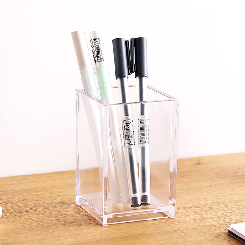 Newkita 3-Pack Clear Acrylic Makeup Brush Holder Cup
