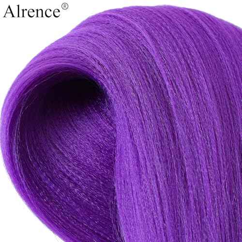 Alrence Purple Braiding Hair Pre Stretched Long Braid 30 Inch 2 Packs Professional Braiding Hair Extensions Synthetic Crochet Twist Braids (30 Inch, Purple)