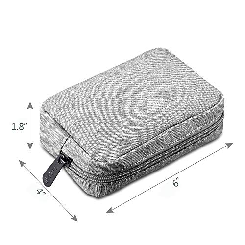 Small Makeup Bag & Tech Organizer Pouch - Grey