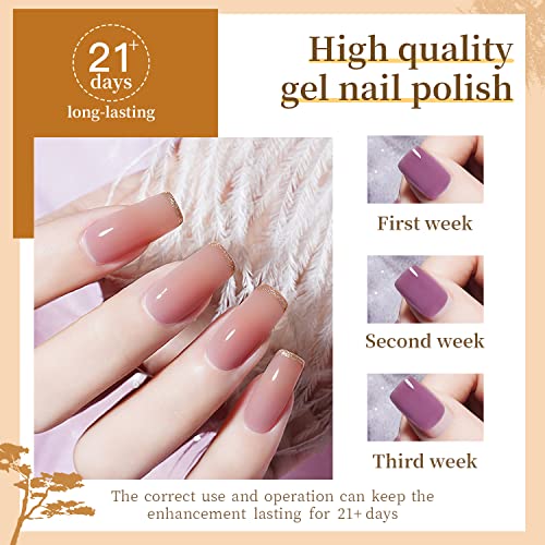 JODSONE 60 Pcs Gel Nail Polish Set - 55 Colors with Base & Top Coats