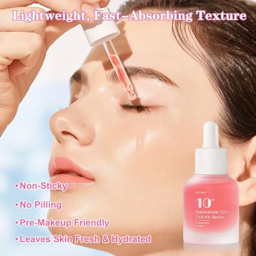 Niacinamide Serum 10% + Tranexamic Acid Serum 4%, Arbutin 2%, Hyaluronic Acid, Hydrating and Clarifying Facial Serum for Smooth, Radiant Looking Skin, Uneven Tone Care (30ml /1.01 fl.oz)