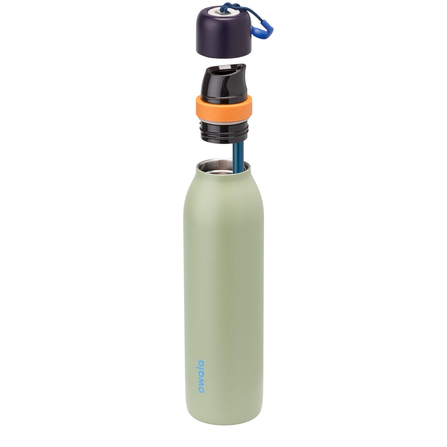 Owala FreeSip Twist Insulated Stainless Steel Water Bottle with Straw for Sports and Travel, BPA-Free, 24-oz, Blue/Green (Camo Cool)