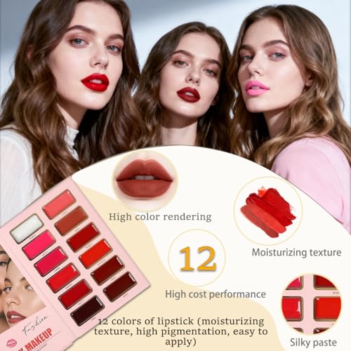 55-Color Eye Shadow Palette with Blush & Highlight - Makeup Kit