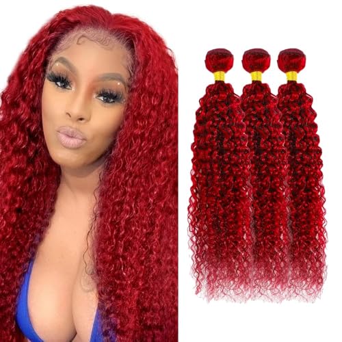 Burgundy Water Wave Hair Bundles 24 26 28 Inch Virgin Hair