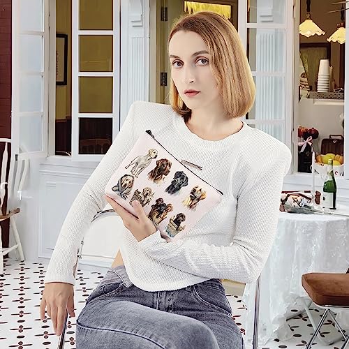 LEVLO Labrador Retriever Cosmetic Makeup Bag Gift For Black Lab Dog Lover Black Labrador Mom Travel Pouch Bag Labrador Retriever Merchandise (Labrador Retriever)