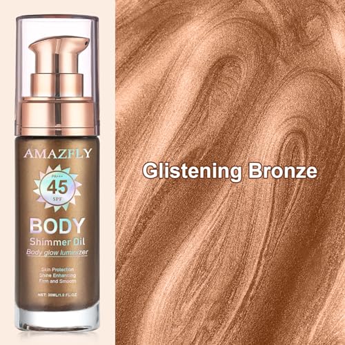 Shimmer Body Oil SPF 45 Sunscreen – Waterproof Luminizer