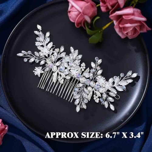 Silver Rhinestone Bridal Hair Comb | Wedding Headpiece