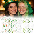 Green Glitter Face Tattoos, 12-Piece St. Patrick's Day Waterproof Stickers