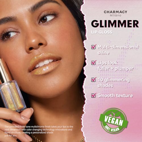 Charmacy Aurora Glitter Lip Gloss - Multicolor Shimmer, Waterproof